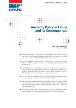 Austerity policy in Latvia and its consequences